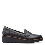 Clarks Women's Black Soft Penny Loafer, Size 7