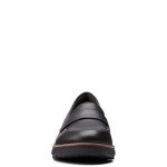 Clarks Women's Black Soft Penny Loafer, Size 7