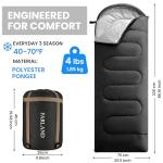 4-Season Waterproof Sleeping Bag for Camping & Hiking