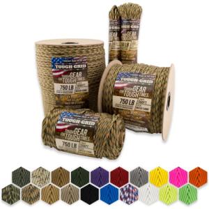 Tough-Grid 750lb Mil-Spec Mixed Camo Paracord 50ft