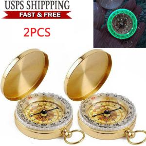 Brass Keychain Watch with Compass - Outdoor Essentials