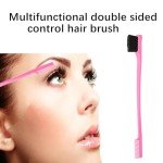 ZVOREI 8Pcs Hair Brushes Set with 4Pcs Topsy Hair Tail Tools 1Pcs Bristle Teasing Hair Brush 1Pcs Edge Control Brush 2Pcs Metal Pin Rat Tail Combs for Woman Girl Styling,Edge&Back Brushing Pink