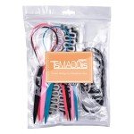 TsMADDTs Hair Braiding Tools Set, 8PCS Topsy Tail Tools, 8PCS French Centipede Braiders for French Twist Plait Ponytail, 10PCS Black Hair Ties Bulk