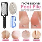 Professional Pedicure Kit, Stainless Steel Heel Scraper for Women Feet Care, Foot Pumice Stone for Feet Hard Skin Remover in Shower, Pumice Stone and Brush for Feet Callus Removal at Home/Salon