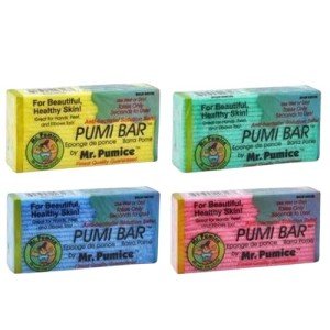 Mr. Pumice Callus Remover PUMI Bar: Pedicure Stone & Foot/Heel Scrubber - Medium Grit (Assorted Colors) 4 Pack