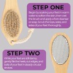 Dermasuri 4 in 1 Exfoliating Foot Scrub Kit - Multi Purpose Foot Care - Natural Bamboo Pedicure Foot Spa Kit - Pumice Stone Callus Remover, Stainless Steel File, Sand Paper Surface, & Dry Brush