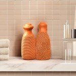 QUBA LINEN Pumice Stone for Feet - 2-Sided Terra Cotta Foot Scrubber, Professional Exfoliating Clay Stone for Feet Hands Body Care - Pumice Stone for Feet Callus Remover, Brown