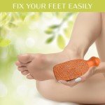 QUBA LINEN Pumice Stone for Feet - 2-Sided Terra Cotta Foot Scrubber, Professional Exfoliating Clay Stone for Feet Hands Body Care - Pumice Stone for Feet Callus Remover, Brown