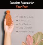 QUBA LINEN Pumice Stone for Feet - 2-Sided Terra Cotta Foot Scrubber, Professional Exfoliating Clay Stone for Feet Hands Body Care - Pumice Stone for Feet Callus Remover, Brown
