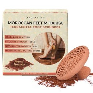 Natural Terracotta Pumice Stone for Feet – Handcrafted Foot Scrubber & Callus Remover with Gentle Exfoliation and Ergonomic Design for Smooth, Soft & Refreshed Feet – for a Spa-Like Pedicure