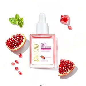CHUCHU Nail Growth and Strengthener Oil for Cuticle - Pomegranate Scent Cuticle Oil Repair Moisturizing Treatment - Natural Jojoba Vitamin B & E Nail Oil for Dry Cracked Nails