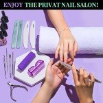 FANDAMEI Manicure and Pedicure Tools Kit, Manicure Kit, Nail Files 100/180, Nail Buffer Block, Nail Cuticle Nippers, Cuticle Pusher, Cuticle Peeler, Ingrown Toenail Tool, Toenail File, Purple