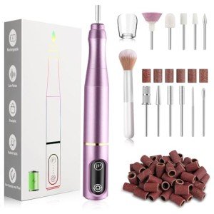 TUOBEO Cordless Nail Drill Electric Nail File Kit Rechargeable Professional Efile Nail Set, Portable Acrylic Gel Nail Polish Remover Machine Pedicure Manicure Tool, 11 Bits 56 Sanding Bands Salon Home