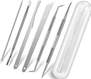7-Pack Ingrown Toenail Tool, Toenail File and Lifters, Professional Surgical Stainless Steel Ingrown Toenail Tool- Safe Nail Cleaning Treatment Pedicure Tools Kit Under