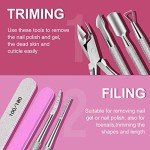 TsMADDTs Nail Tool Kit with Nail Files and Buffers, Files 100 180, Polish Buffer, Cuticle Pusher, Cuticle Nippers, Peeler, Ingrown Toenail Lifters, Manicure Pedicure Tool,13PCS
