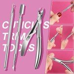 TsMADDTs Nail Tool Kit with Nail Files and Buffers, Files 100 180, Polish Buffer, Cuticle Pusher, Cuticle Nippers, Peeler, Ingrown Toenail Lifters, Manicure Pedicure Tool,13PCS
