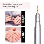 ERUIKA 10pcs Diamond Flame Titanium Cuticle Drill Bits Set, Professional Cuticle Nail Drill Bits for Dead Skin 3/32'' Nails Dry Manicure Pedicure Shape Remove Nail Salon Tools(Gold, Fine-F)
