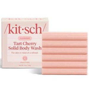Kitsch Cleansing Tart Cherry Soap Bar with Refreshing Scent - Eco-Friendly Body Wash Women Love - Cherry Solid Bar Soap for Daily Use - Silicone, Sulfate and Paraben Free, Made in USA - 4oz