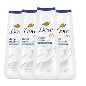 Dove Body Wash with Natural Nourishers for Instantly Soft Skin and Lasting Nourishment Deep Moisture Cleanser That Effectively Washes Away Bacteria While Nourishing Your Skin 20 oz (Pack of 4)