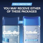 Gillette Antiperspirant and Deodorant for Men, 72hr Sweat & Odor Protection, Long Lasting Freshness, Anti-White Mark Technology, Clear Gel, Cool Wave Scent, 3.8 oz