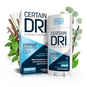 Certain Dri Everyday Strength Clinical Antiperspirant – 72HR Sweat Protection for Hyperhidrosis, Doctor Recommended – Travel-Friendly, Fresh Scent, (2.6 oz)