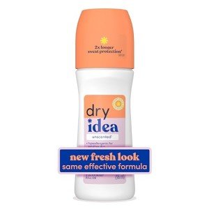 Dry Idea Roll-On Deodorant & Antiperspirant | 2X Longer Sweat Protection | 72-Hour Odor Protection | Unscented & Hypoallergenic for Sensitive Skin, 3.25 oz