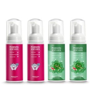 Kids Foam Fluoride Free Toothpaste with Watermelon and Strawberry Mint Flavor, Toddler Natural Teeth Clean Whitening Toothpaste for U Shaped Toothbrush