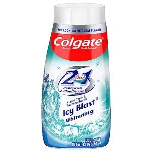 Colgate 2 in 1 Toothpaste Mouthwash Whitening 4.6 Tubes, Icy Blast, 27.6 Oz, Pack of 6