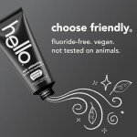Hello Activated Charcoal Toothpaste, Fluoride Free with Activated Charcoal, Teeth Whitening Toothpaste with Fresh Mint and Coconut Oil, No SLS, Vegan, Gluten Free, 3 Pack, 4 OZ Tubes