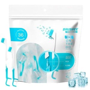 The Evolution of Oral Care Whitening | Prepasted On-The-Go Whitening Toothbrushes | 4-in-1 (Paste + Brush + Floss + Pick) | Individually Wrapped | Disposable | Travel Toothbrushes - (36-Pack)