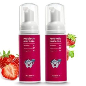 Fluoride Free Foam Kids Toothpaste - ELOTAME 2 Pack Natural Teeth Clean and Whitening Toothpaste with Strawberry Mint Flavor, Organic Travel for Toddler