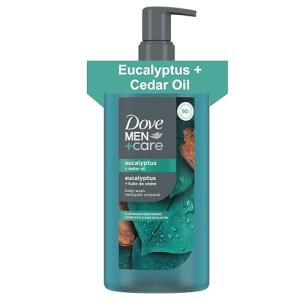 DOVE MEN + CARE Body Wash Eucalyptus + Cedar Oil to Rebuild Skin in the Shower with Plant-Based Cleansers and Moisturizers 26 oz