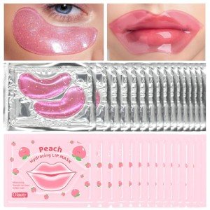 BliBling 30 Pairs Lip Mask & Eye Mask,Under Eye Patches For Reducing Fine Lines & Dark Circles,Moisturizing Spa Daily Labial Lip Masks,Bachelorette Party Favors,Spa Party Bridesmaid Gifts for Women