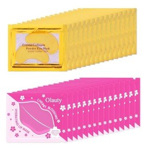 30 Pairs Lip Masks & Under Eye Mask Patches,Crystal Collagen Eye Mask for Puffy Eyes,Moisturizing& Reducing Fine Lines & Dark Circle, Effectively Nourishes Lip & Eye Skin Care