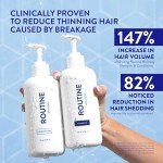 Routine Wellness Anti-Thinning Shampoo and Conditioner Set for Thinning Hair - Biotin DHT Blocker Women & Men - Color Safe Shampoo for Hair Loss & Healthier Hair - Rose Hips (Pack of 2)