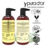 PURA D'OR Anti-Thinning Biotin Shampoo & Deep Moisturizing Conditioner Original Gold Label Set (16oz x2) Natural Earthy Scent, CLINICALLY TESTED Effective Results, Hair Thickening Product, Women & Men