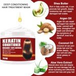 CRISTALBOX Keratin Hair Mask,Keratin Hair Treatment 250g Hair Mask for Dry Damaged Hair,Hair Treatment Mask Deep Repair Damage Hair Root,Natural Deep Conditioner Hydrating Hair Masque