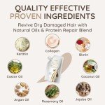 VITAMINS hair cosmetics Keratin Hair Mask Deep Conditioner - Biotin Collagen Protein & Castor Oil Repair for Dry Damaged Hair - Conditioning Treatment for Curly or Straight Thin Fine Locks