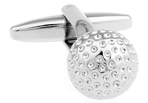 Golf Ball Silver Cufflinks with Gift Box