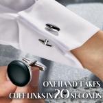 Classic Black and Silver Cufflinks Set for Men