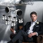 Classic Black and Silver Cufflinks Set for Men