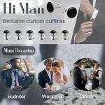 Classic Black and Silver Cufflinks Set for Men