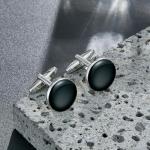 Classic Black and Silver Cufflinks Set for Men