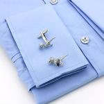 Silver Dinosaur Cufflinks - 3D T-Rex Design