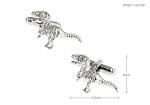 Silver Dinosaur Cufflinks - 3D T-Rex Design