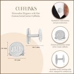 Custom Engraved Silver Initial Cufflinks for Men
