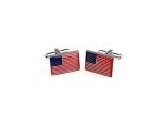 American Flag Silver Cufflinks with Gift Box