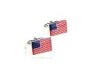 American Flag Silver Cufflinks with Gift Box