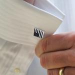 American Flag Black White Tactical Square Cufflinks