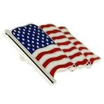 Silver American Flag Enamel Cufflinks and Lapel Pin